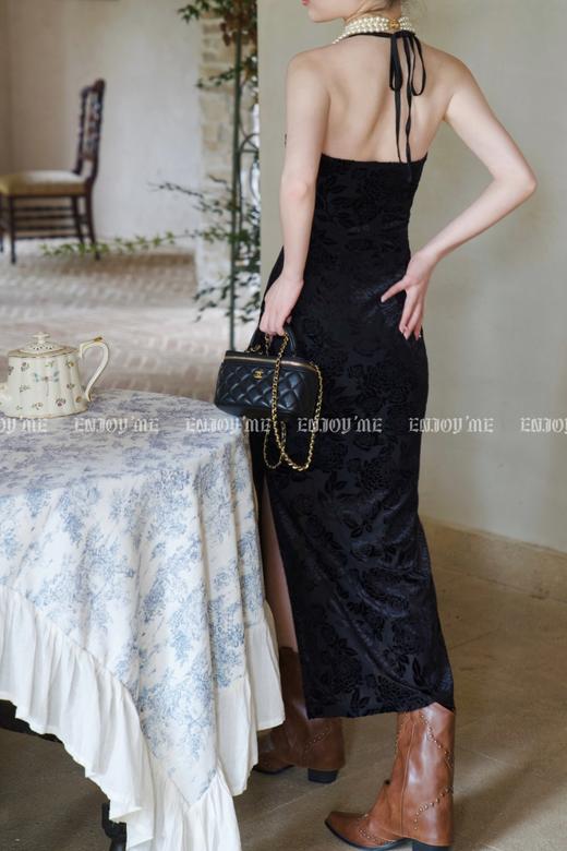 【门店同款】秋季浪漫主义-提花盘扣挂脖连衣裙 154301480 商品图4