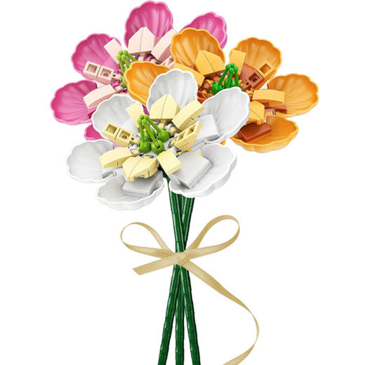 【森宝积木花清仓系列】 森宝花颜月下积木/花筒积木花玫瑰花向日葵拼装花束 超多花型为生活添色 商品图9