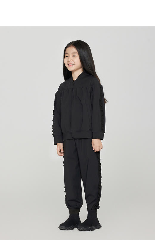 jnby  23年秋款  超弹汗布木耳边运动长裤  1N9E11570 商品图5