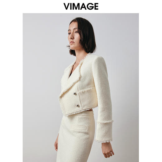 VIMAGE纬漫纪秋季新款时尚气质小香风短外套V2003614 商品图2
