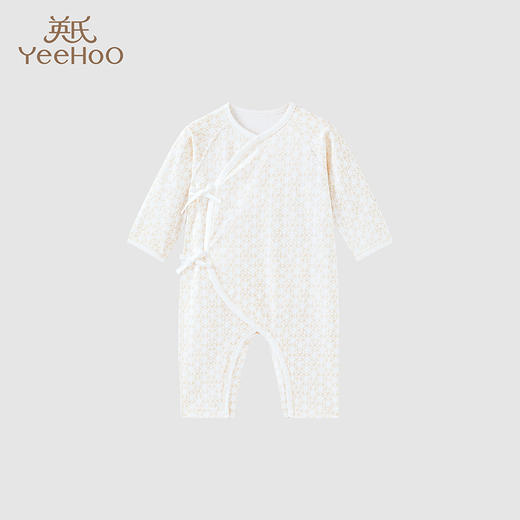 英氏新生儿连体系带蛤衣琥珀双35纯棉男女宝宝蛤衣YLHAJ0P039A 商品图0