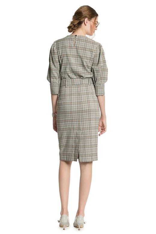 AVA 复古格纹束腰套装 3457 商品图3