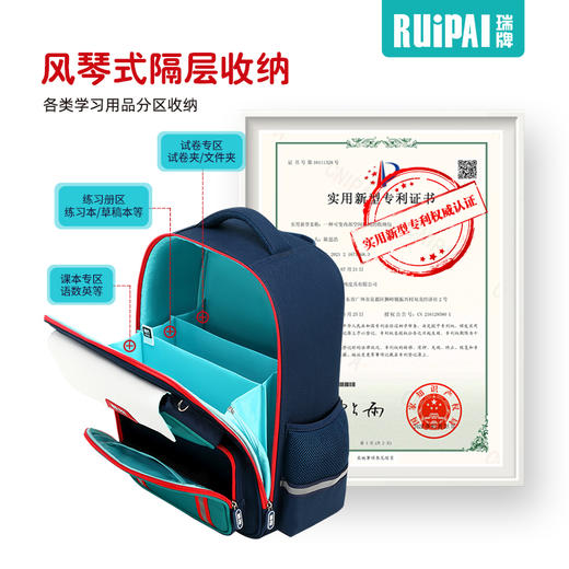 瑞牌儿童书包小学生英伦风书包K16166 商品图3