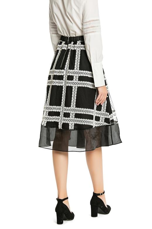 SUMMER & SAGE 黑白格纹高腰半身裙 3356 商品图3