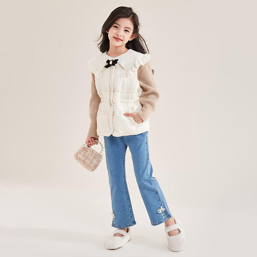 笛莎童装2023秋季新款优雅香风羽绒马甲 商品图2