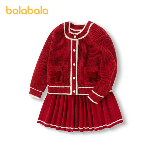 巴拉巴拉童装女童套装儿童针织两件套小童宝宝小香风学院 商品图4
