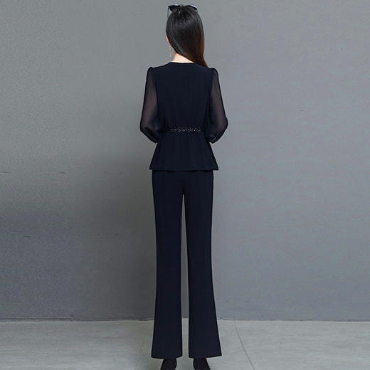 秋季新款，长袖打底衫直筒微喇裤时尚气质女装两件套QYM-TYH-231328-Y 商品图2