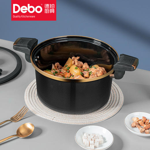 Debo德铂嘉尼特珐琅显温定时微压锅家用汤锅不粘锅 商品图5