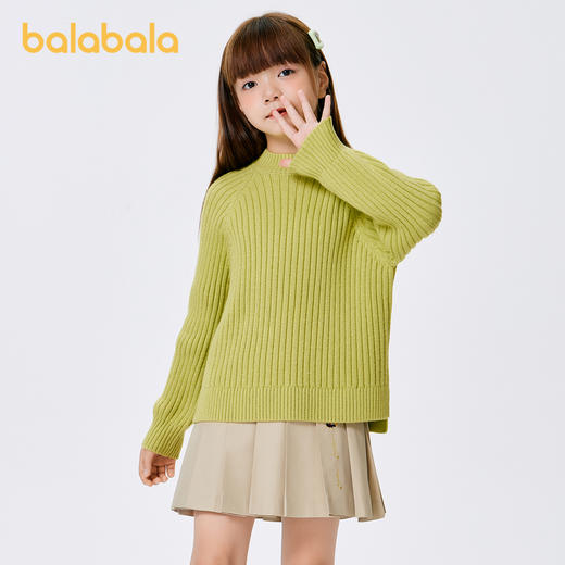 巴拉巴拉女童毛衣新款秋冬儿童内搭针织衫中大童半高领插肩袖 商品图2
