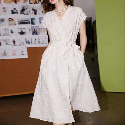 裁缝学苑AS103亚麻连衣裙纸样松弛感法式V领高腰衬衫裙子服装裁剪 商品图4