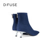 Dfuse迪芙斯秋款尖头细跟高跟弹力短靴瘦瘦靴DF34116077 商品缩略图3
