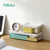 FaSoLa桌面收纳盒化妆品透明盒带盖整理储物盒办公书桌杂物置物架 商品缩略图5