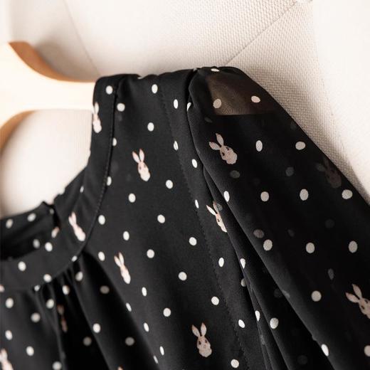 2023夏季新款雪纺衫五分袖衬衫女大码T恤女圆领小衫5023 商品图3