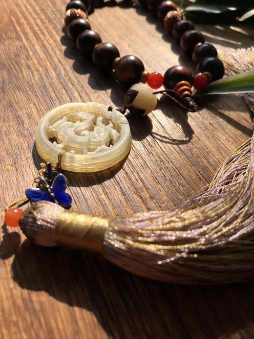 菊斋良品精致好物车挂十八子羊角龙佩 商品图3