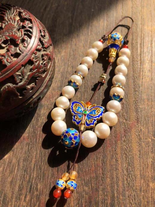 菊斋良品精致好物十八子压襟白珍珠景泰蓝 商品图1