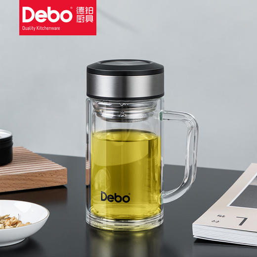 Debo德铂帕斯卡玻璃杯办公杯耐热带过滤水杯 商品图1