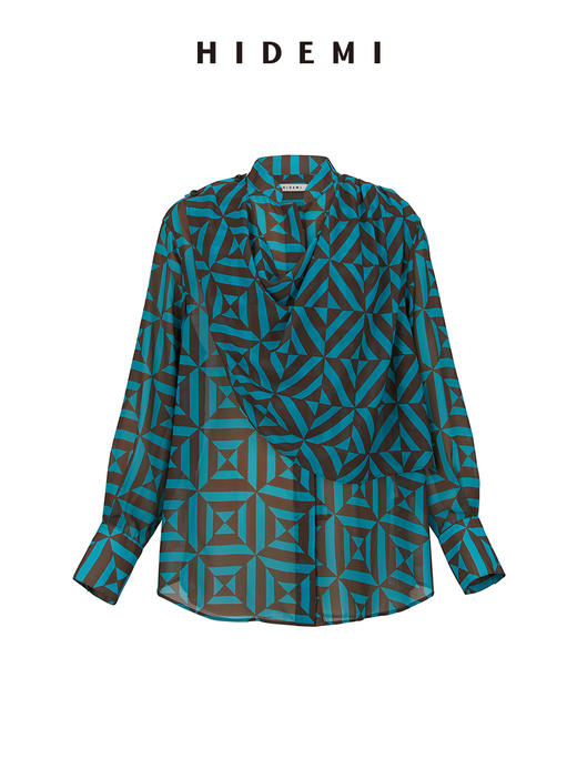 HIDEMI 经典几何印花丝巾设计感衬衫/半裙/连衣裙 商品图12