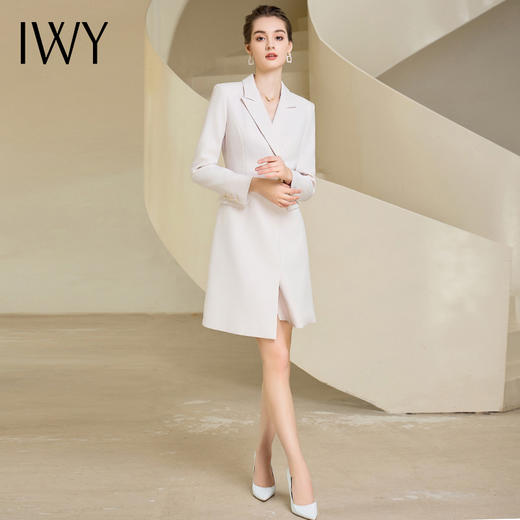 IWY/高端杏色连衣裙女西装裙气质时尚女装主持人礼服通勤装233023Q1 商品图0