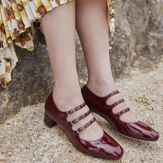 Julia Heuer 法式圆头粗跟玛丽珍鞋 商品图1