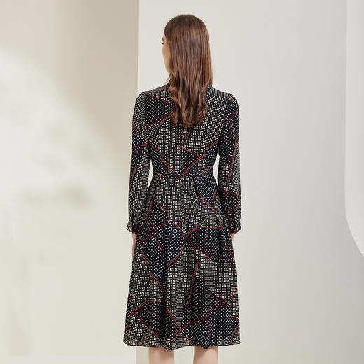 QE82C斯尔丽瑟俪2023秋季新款波点荷叶边收腰连衣裙 商品图1