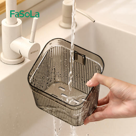 FaSoLa葱姜蒜厨房置物架调料用品挂篮卫生间墙上免打孔壁挂收纳筐 商品图4