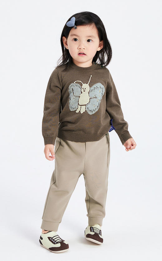 jnby  23年秋款   蝴蝶软糯撞色长袖套头毛衫  YN9310050 商品图5