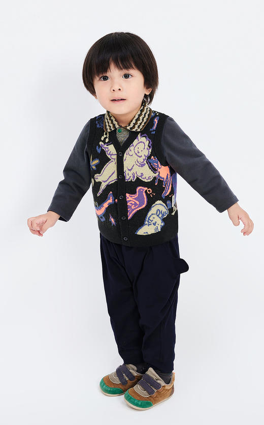 jnby  23年秋款  羊毛提花开衫式毛衫马甲 YN9310160 商品图5