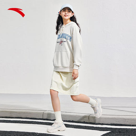 安踏运动风抽绳连帽卫衣女2023秋季针织长袖套头衫上衣162338708 商品图2