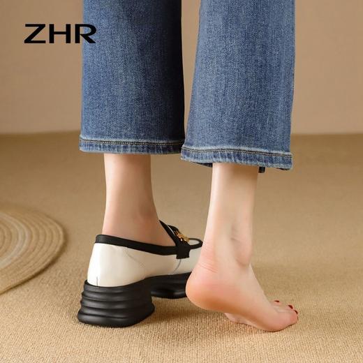 ZHR方形饰扣厚底鞋2023秋季新款ins百搭韩版学院风小皮鞋高颜值 商品图8