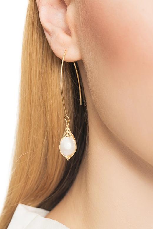 OUDAL奥黛儿 水滴造型绕线珍珠耳环 3534 商品图2