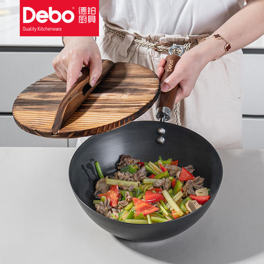 Debo德铂欧岱拉无涂层炒锅炒菜锅 商品图4