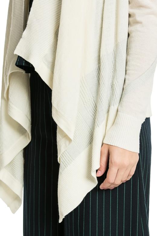 AVA 白色褶皱针织开衫 3842 商品图4