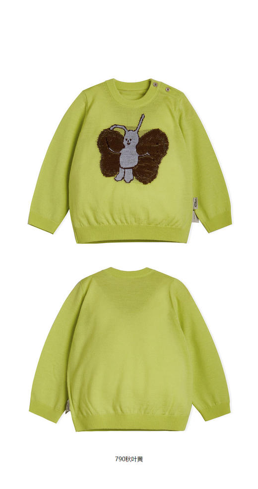 jnby  23年秋款   蝴蝶软糯撞色长袖套头毛衫  YN9310050 商品图9