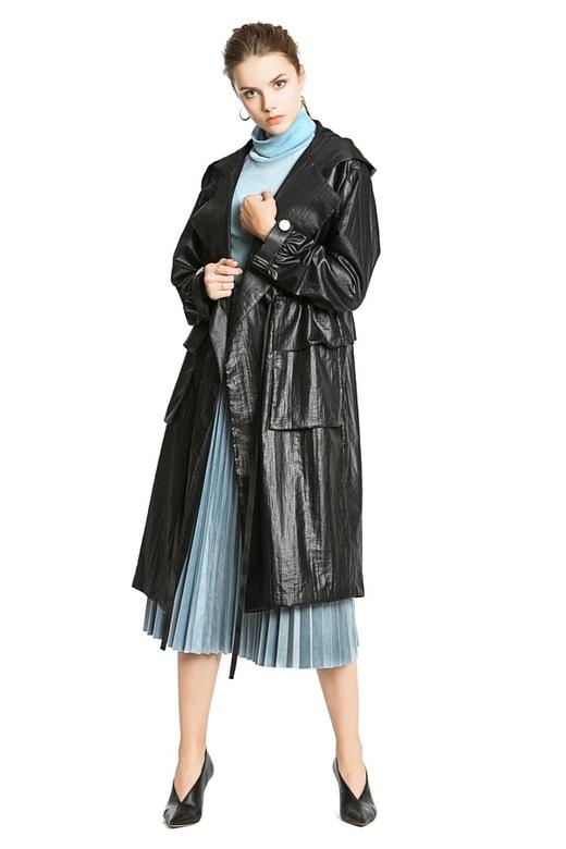 AVA 黑色连帽风衣外套 3890 商品图0