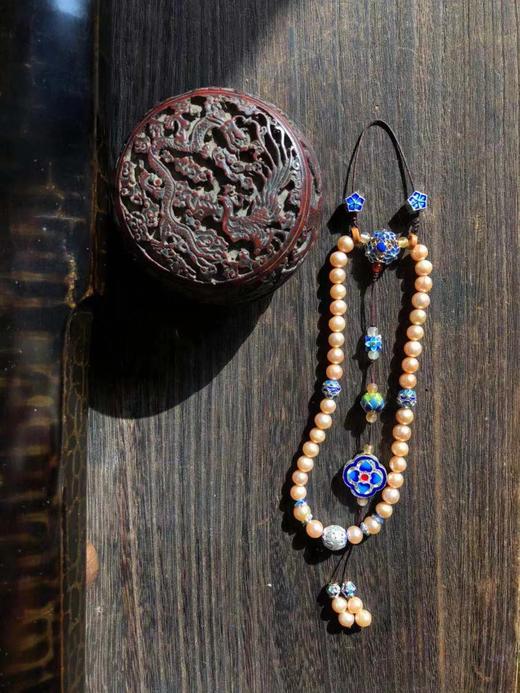 菊斋良品精致好物三十六子压襟粉珍珠景泰蓝 商品图2