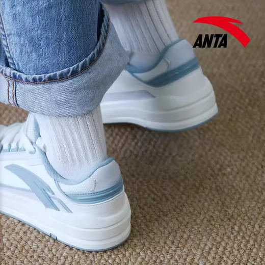 安踏（ANTA）关晓彤同款街顽Lite丨板鞋女2023夏季新款女子运动鞋122338071 -2黑/象牙白/泥沙灰 35.5 商品图5