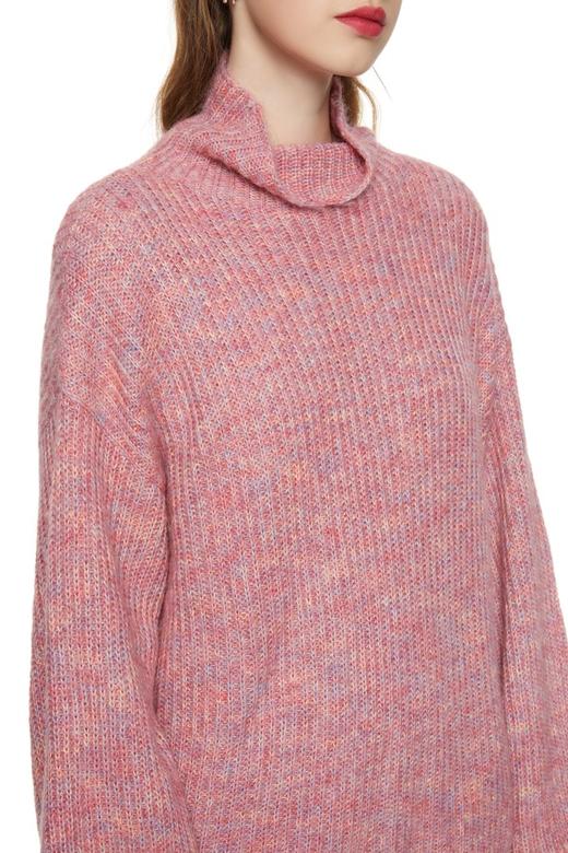 AVA 粉色高领休闲毛衣 7828 商品图3