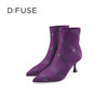 Dfuse迪芙斯秋冬款尖头烫钻细高跟个性袜靴短靴DF34116078 商品缩略图2