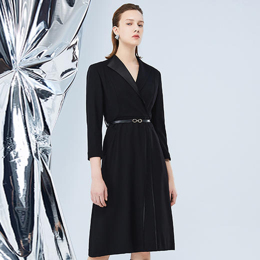 EITIE爱特爱冬季新款显瘦通勤百搭时尚收腰西装连衣裙7607304 商品图3