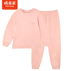 棉果果冬季新品内衣家居中小童80-130码女童3A抗菌暖姜套头套装M421302423712