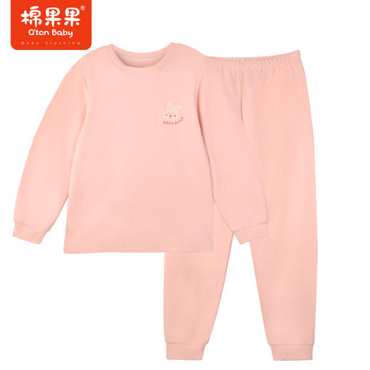 棉果果冬季新品内衣家居中小童80-130码女童3A抗菌暖姜套头套装M421302423712 商品图0