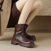 秋冬新款，里外全皮厚底侧拉链短靴HBP-5477 商品缩略图0