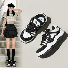 ZHR黑白熊猫面包鞋女2023新款鞋子女百搭学生休闲运动鞋板鞋ins潮