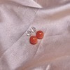 18K南红玛瑙耳坠-圆珠耳钉 商品缩略图0