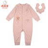 棉果果春秋款新疆彩棉送围嘴哈衣爬服对开连体衣M321722122195 商品缩略图2