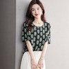 2023夏季新款雪纺衫短袖衬衫女大码T恤圆领小衫洋气5025 商品缩略图0