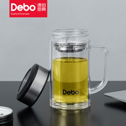 Debo德铂帕斯卡玻璃杯办公杯耐热带过滤水杯 商品图2