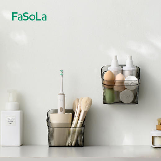 FaSoLa葱姜蒜厨房置物架调料用品挂篮卫生间墙上免打孔壁挂收纳筐 商品图3
