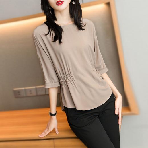 2023夏季新款雪纺衫七分袖衬衫女宽松大码衬衣T恤女1198 商品图0