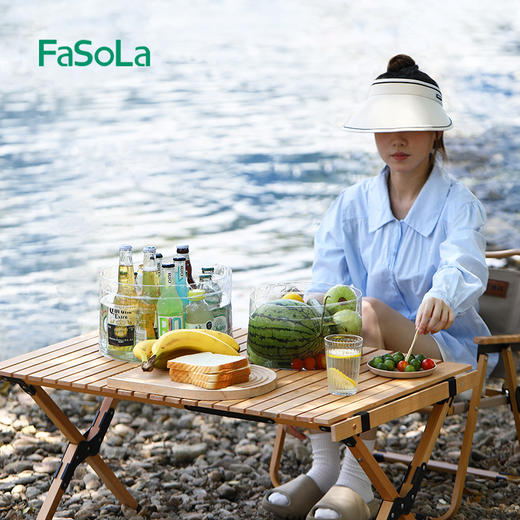 FaSoLa可折叠水桶户外旅行便携式大容量储水桶水盆透明洗衣盆大号 商品图2